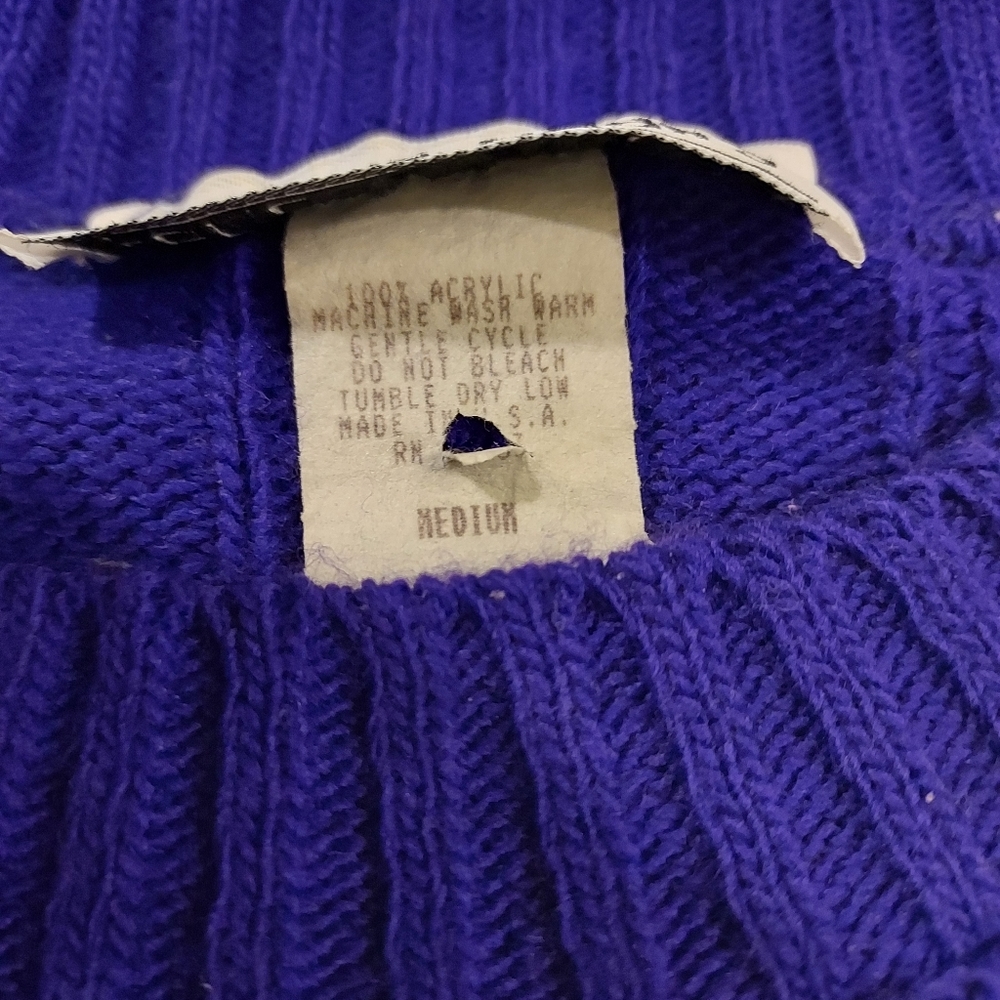 Vintage Serious Affairs Soft Purple Jewel tone knit sweater MED Luxury Royal Y2K - Picture 4 of 6